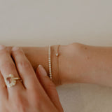 Pink gold diamond bangle