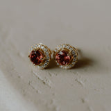 Pink Tourmaline  studs