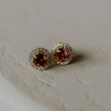 Pink Tourmaline  studs