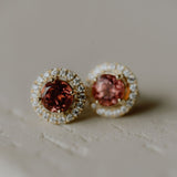 Pink Tourmaline  studs
