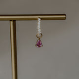 Hoops pink sapphire tear