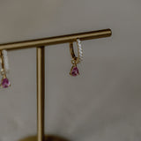 Hoops pink sapphire tear