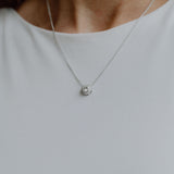 18K halo diamond pendant white gold