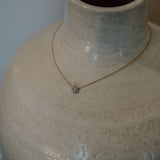 18K halo diamond pendant yellow gold