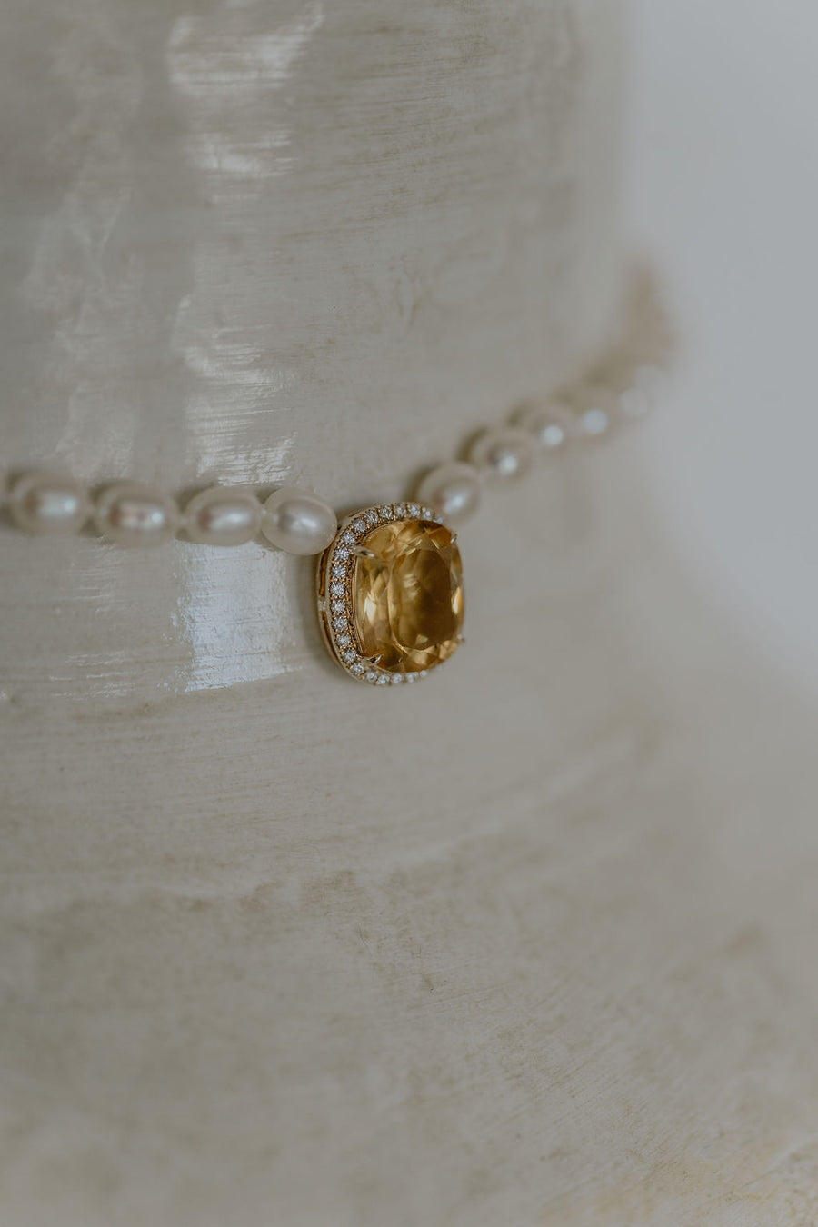 Citrine and Pearl necklace