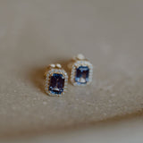 Halo studs Tanzanite