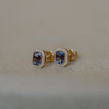 Halo studs Tanzanite