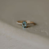 Oval blue topaz