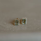halo studs Green Tourmaline