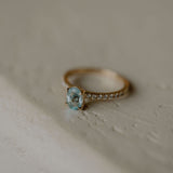 Oval blue topaz