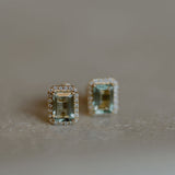 halo studs Green Tourmaline