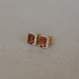 Halo Studs Pink tourmaline
