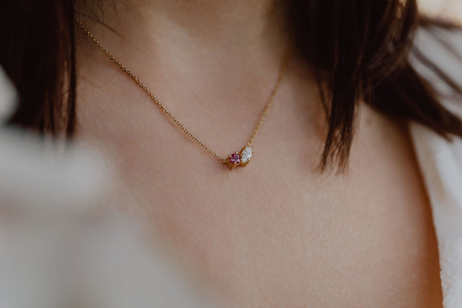 Toi et moi ruby en markies diamant