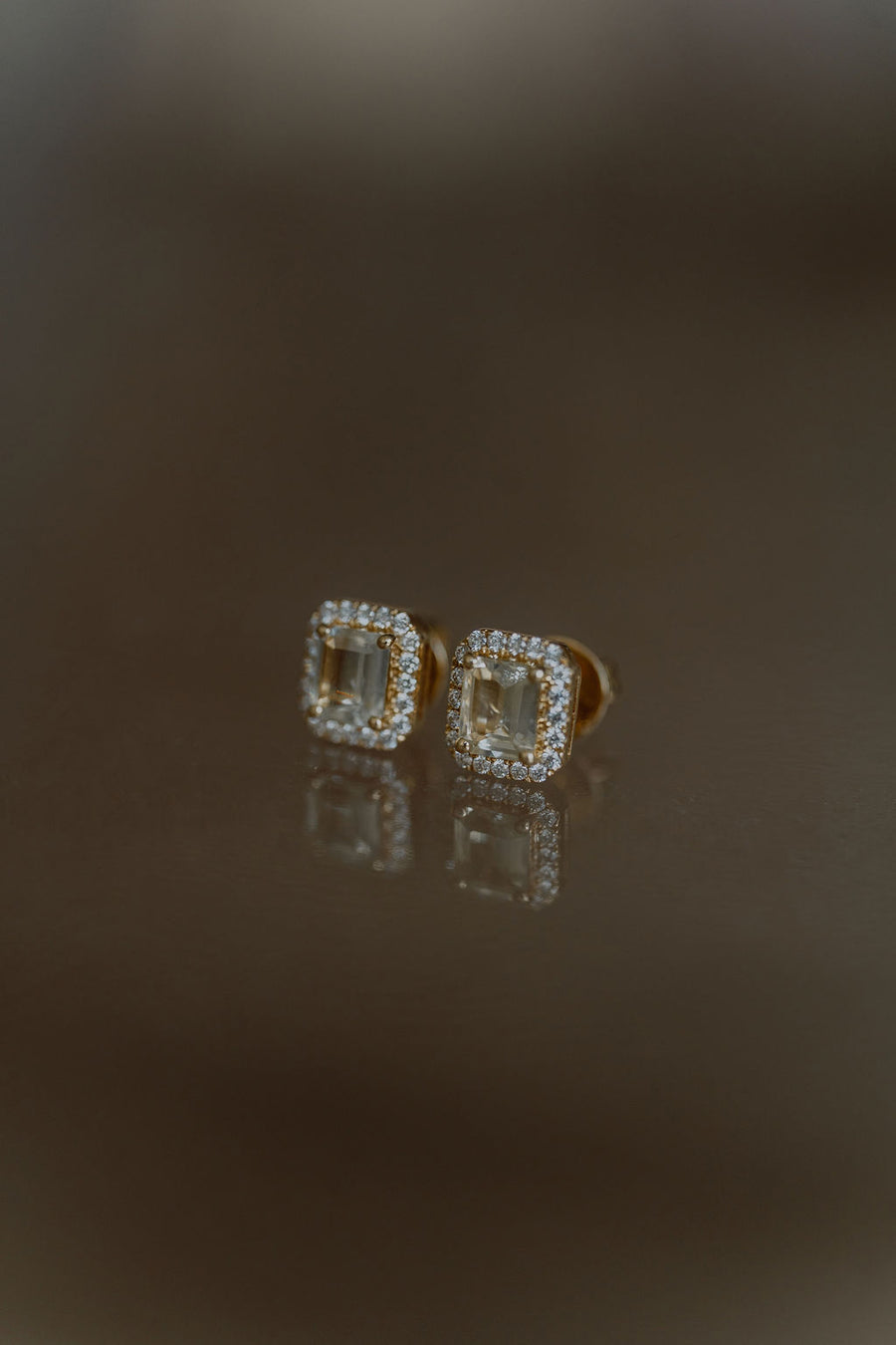 Yellow sapphire studs and diamonds