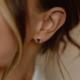 Halo Studs Pink tourmaline