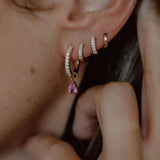 Hoops pink sapphire tear