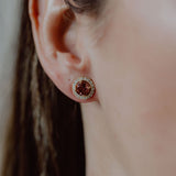 Pink Tourmaline  studs