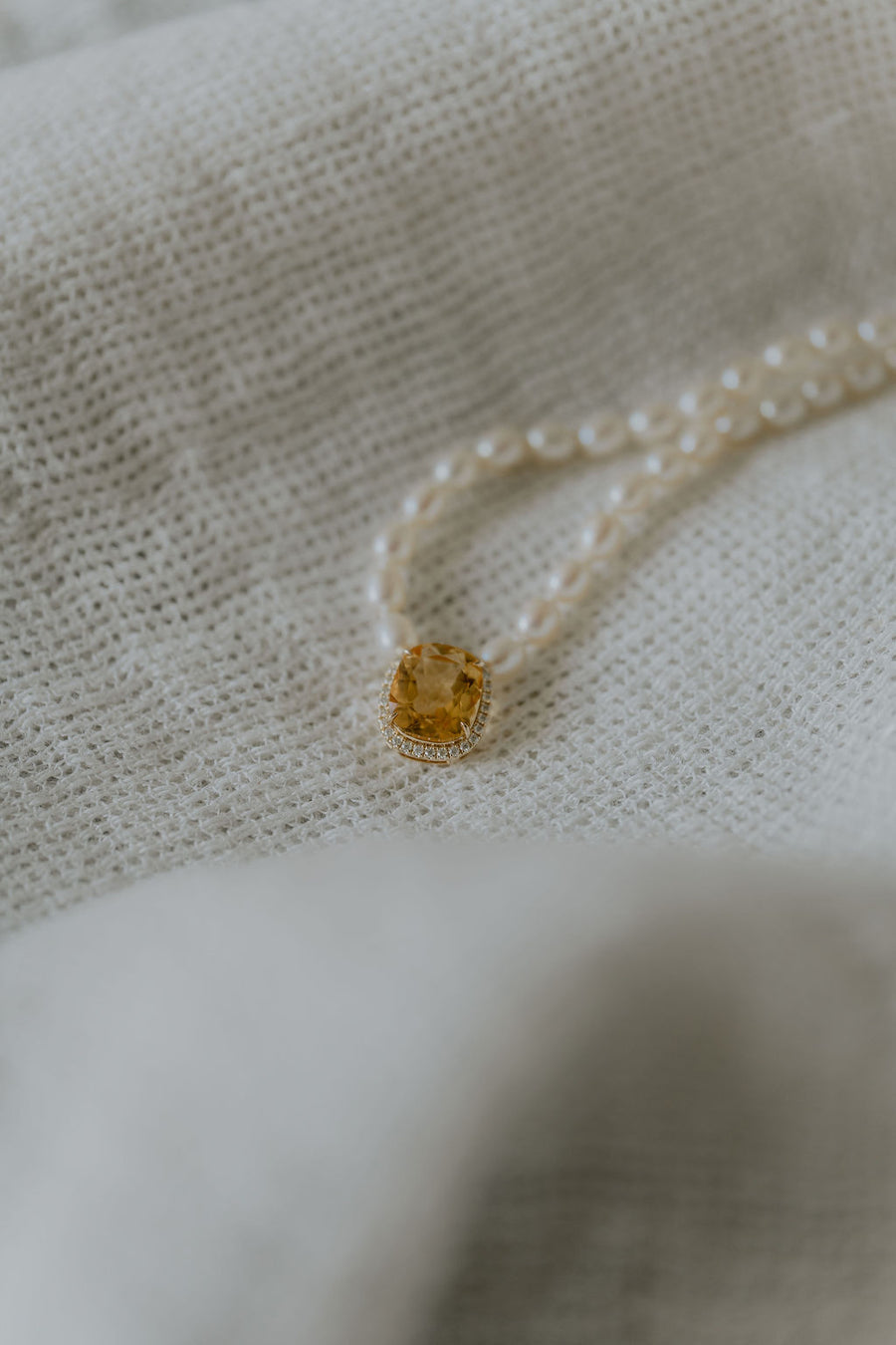 Citrine and Pearl necklace