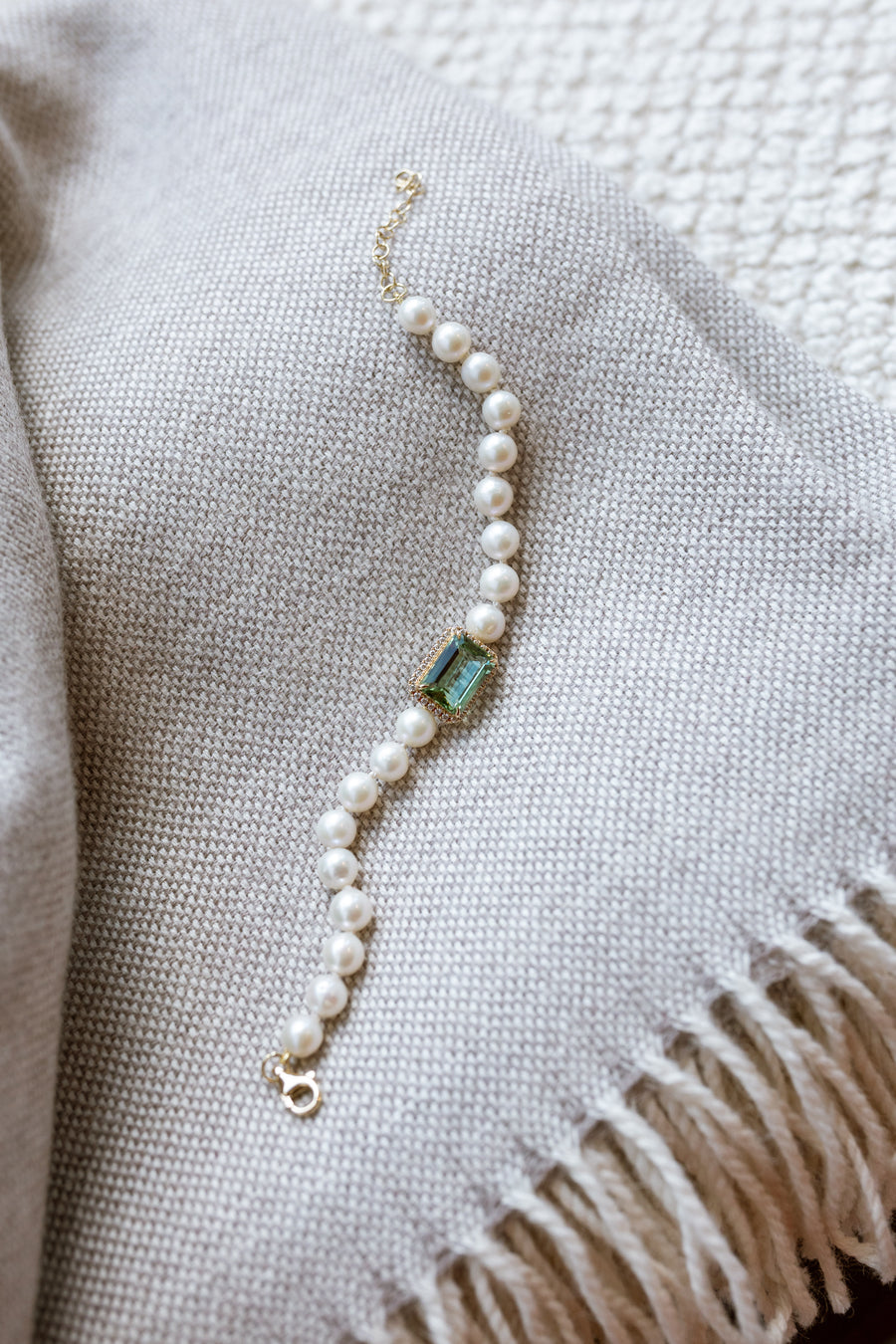 Pearl and tourmaline bracelet