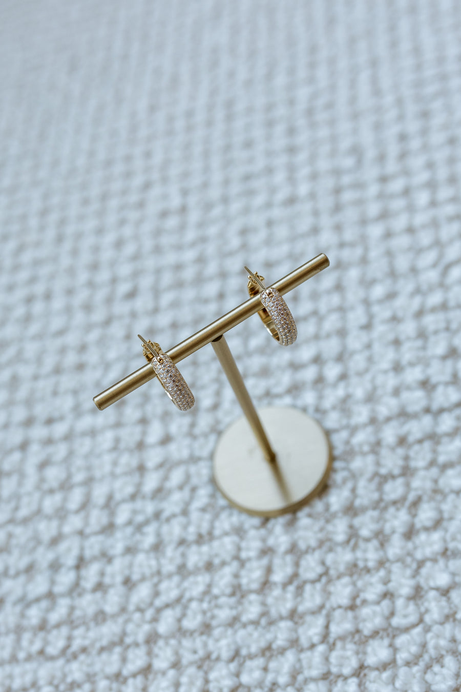 Pavé diamond hoops