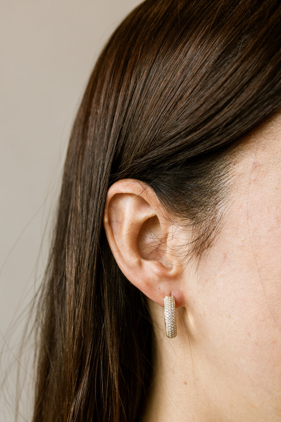 Pavé diamond hoops