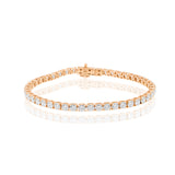 Tennis bracelet Ø3.3mm Natural Diamonds 6.28ct H VVS 18K Rose Gold