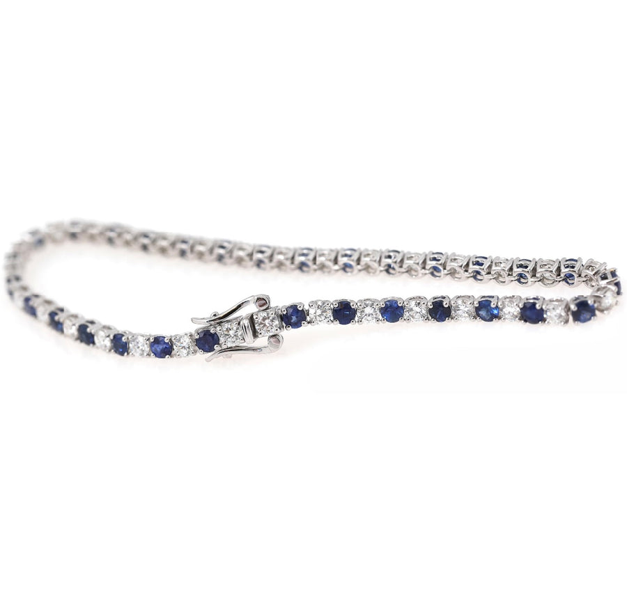 18K blue sapphire and diamond bracelet