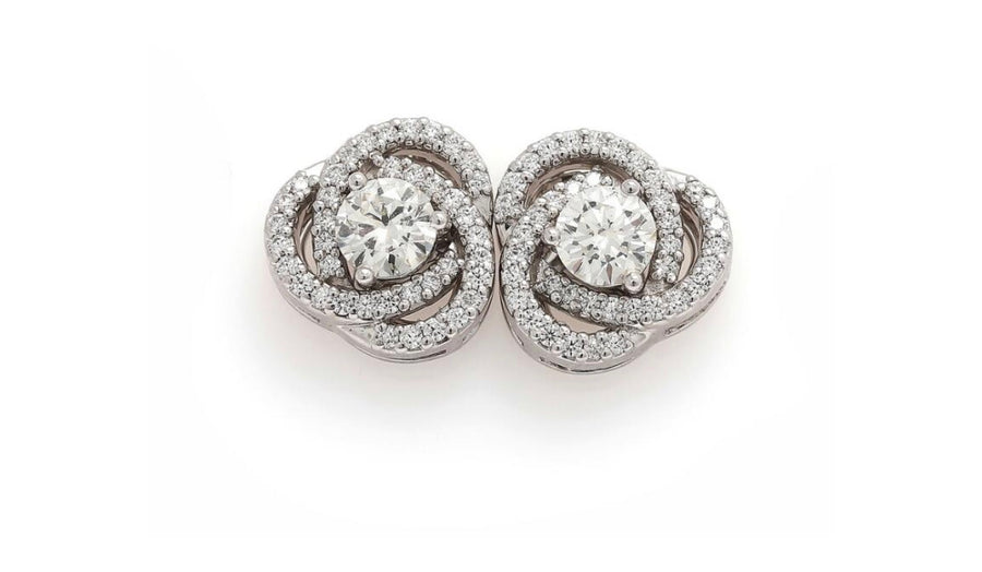 18K twist diamond earrings