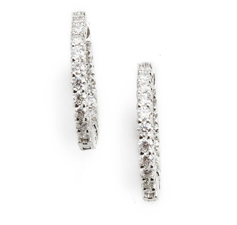 In & out diamond earrings white gold