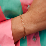 18K paperclip bracelet small