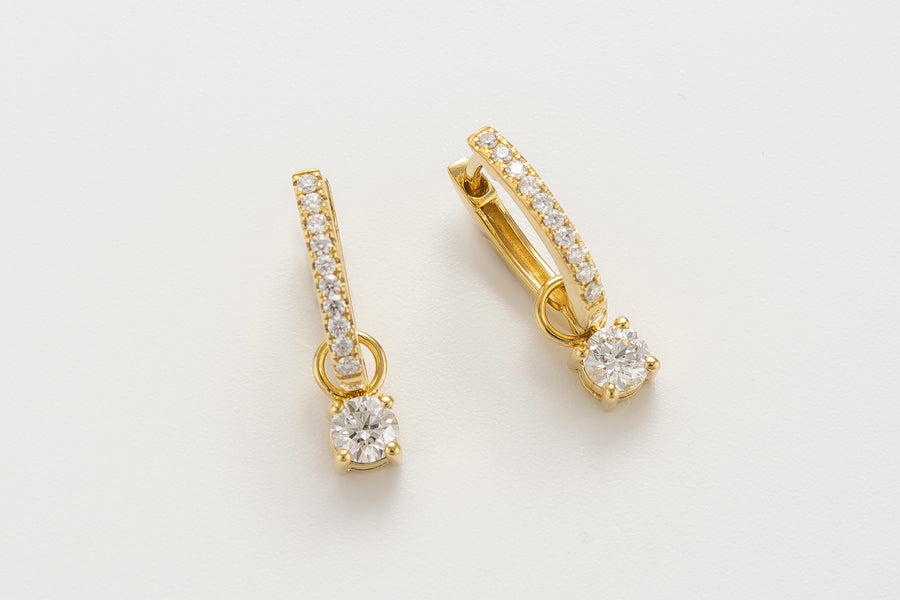 18K diamond earring yellow gold
