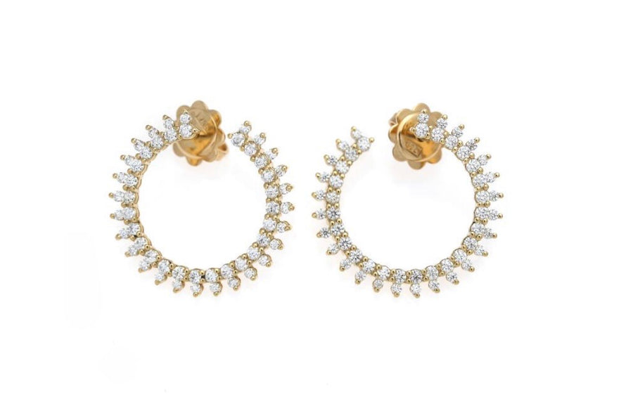 18K sparkling earrings yellow gold