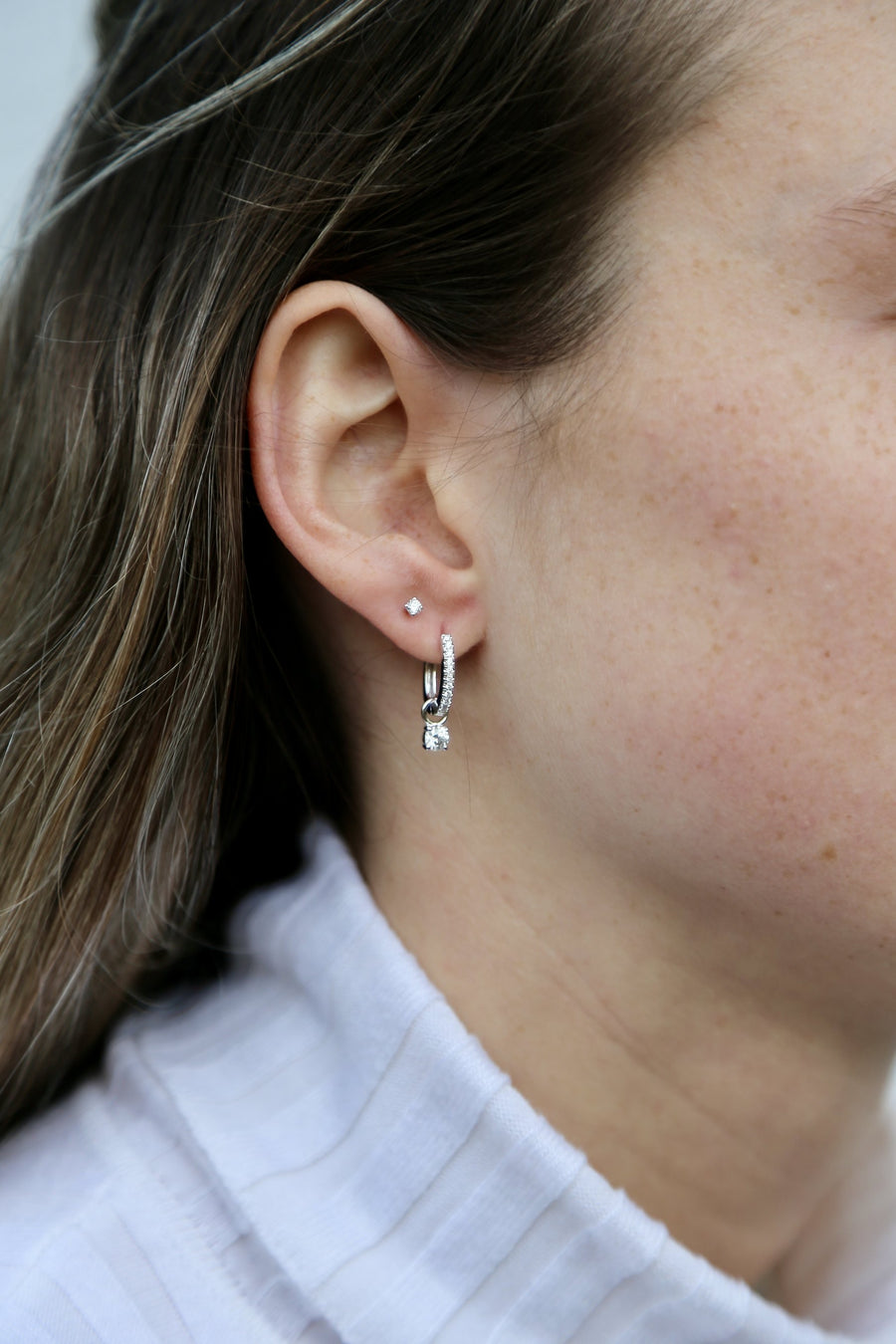 18K diamond earring